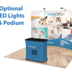 10ft Curve Tension Fabric Display, with Frame and LED and Hard Case Optional