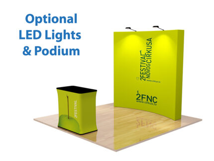 8ft Curve Velcro Fabric Pop Up Display Trade show Popular Events | PrintMagic