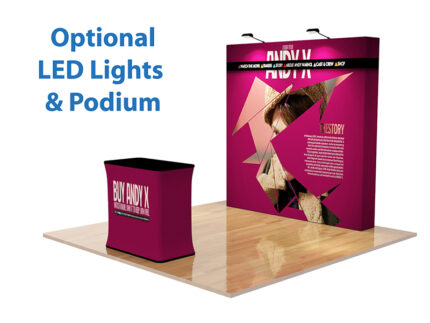 8ft Straight Velcro Fabric Pop Up Display Trade show Popular Events | PrintMagic