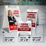 A-Frame Signs | A-Frame Signs printing | Plastic Quik Frame White - 26”W x 31.5”H frame and 4mm Corrugated Plastic material for parking lots, storefronts and real estate | PrintMagic