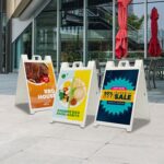 A-Frame Signs | A-Frame Signs printing | Plastic Quik Frame White - 26”W x 31.5”H frame and 4mm Corrugated Plastic material for Restaurants, cafes, bars signs | PrintMagic