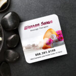 Akuafoil Business Cards | Akua Foil Two Rounded Corner Business Cards Square SPA Healthcare | PrintMagic