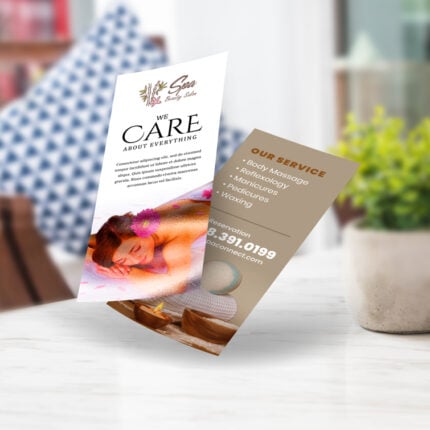 Akuafoil Rack Cards spa beauty health premium stock both sides multi color foils | Printmagic