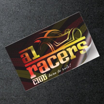 Akuafoil Metallic Stickers | Akuafoil Sticker Rectangle Automotive Industry Racers Club with a variety of popular sizes | PrintMagic
