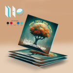 Aqua Core Color Square Thick Cardstock Quality Postcards | PrintMagic