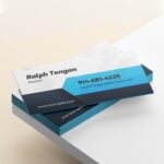 Ultra Thick Painted Edge Business Cards | Ultra Thick Uncoated Paper With Blue Edge Realtor Business Cards | PrintMagic