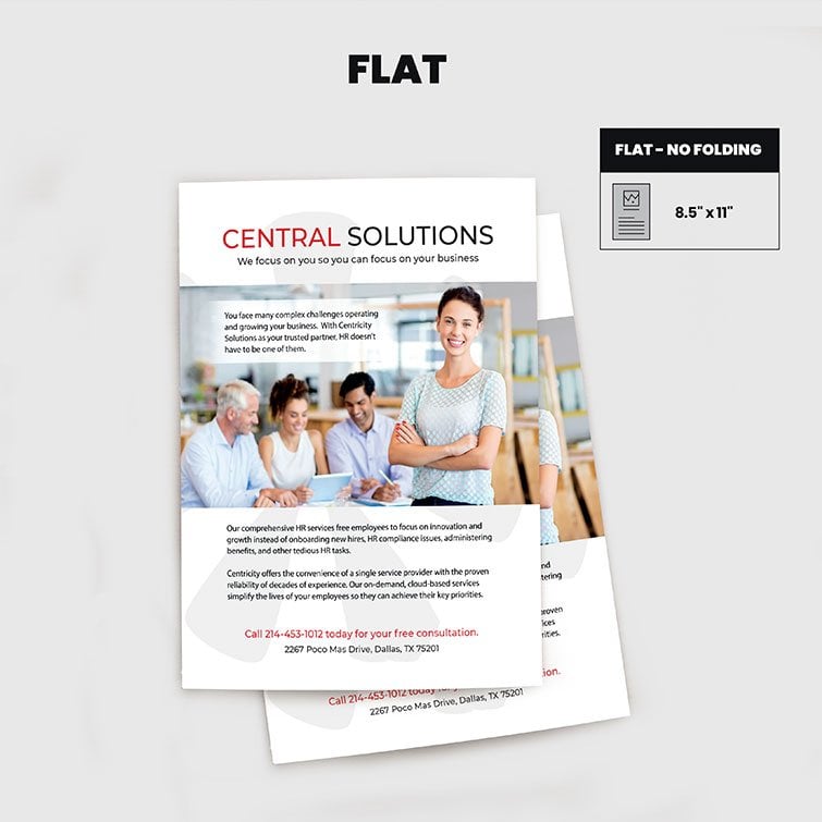Print Products | Fold Option: One-Page-Flat for Brochures