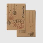 Custom Brown Kraft Postcards, Happy Holidays Brown Kraft Postcards, Thick Brown Kraft Postcards