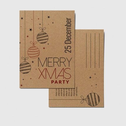 Custom Brown Kraft Postcards, Happy Holidays Brown Kraft Postcards, Thick Brown Kraft Postcards