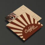 Brown Kraft Postcards Square Direct Mail EDDM Holiday Travel Promotion Marketing Brown Kraft Restaurant Real Estate Personalized Events | Printmagic
