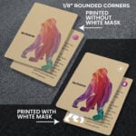 Brown Kraft Vertical Full Color Rounded Corners Trading Cards Collectible Pokemon Superheros TOPPS Marvel sports baseball football basketball White Mask | PrintMagic