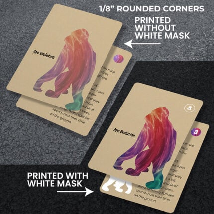 Brown Kraft Vertical Full Color Rounded Corners Trading Cards Collectible Pokemon Superheros TOPPS Marvel sports baseball football basketball White Mask | PrintMagic