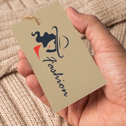 Brown kraft Hang Tags Horizontal Rectangle environment friendly stock apparels branding marketing | Printmagic