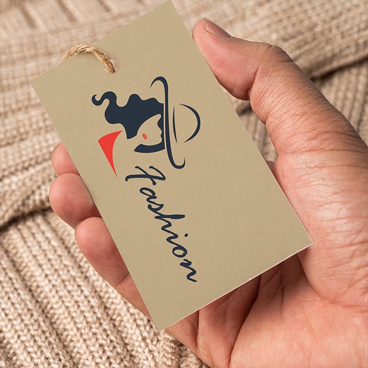 Brown kraft Hang Tags Horizontal Rectangle environment friendly stock apparels branding marketing | Printmagic