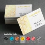 Foil Business Card Flat Gold Foil Designer | Foil Business Cards printing | Specialized Business Cards With Foil On Front Standard Uncoated And Gold Finish | Print Magic