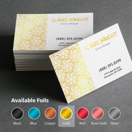 Foil Business Card Flat Gold Foil Designer | Foil Business Cards printing | Specialized Business Cards With Foil On Front Standard Uncoated And Gold Finish | Print Magic