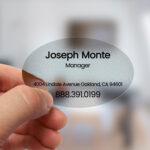 Plastic Business Cards | Business Card Plastic Clear Cards Horizontal Oval Real Estate Sales Agent | PrintMagic