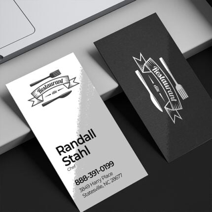 Silk Business Cards | Business Card Silk Vertical Restaurant | PrintMagic