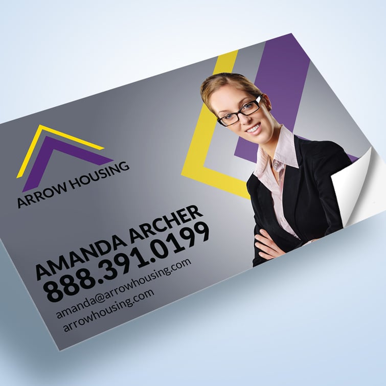 Business Card Stickers | Business Cards Stickers Real Estate Agent Card Stick On | PrintMagic