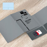 Charcoal Gray Linen with Black Foil Two Pocket Left & Right Side Slits On Left Pocket Best for events conferences pitches Display Portfolio foil Presentation Folder | Printmagic