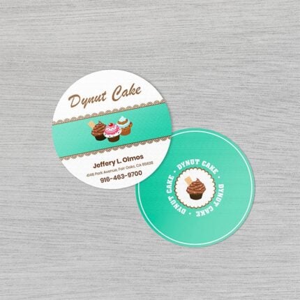 Circle Business Cards | Circle Standard Gloss (14pt C2S) two side printed UV coating both side cakes and bakery Business Card | PrintMagic