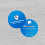 Circle Business Cards | Circle Standard Gloss (14pt C2S) two side printed UV coating both side pediatric dentist Business Card | PrintMagic