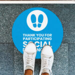 Custom Floor Graphics | Circle Decals printed side front only with Vinyl Floor Graphic - 4 mil. material safety Floor Graphics Decals | PrintMagic
