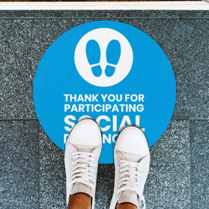 Custom Floor Graphics | Circle Decals printed side front only with Vinyl Floor Graphic - 4 mil. material safety Floor Graphics Decals | PrintMagic
