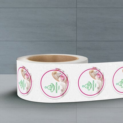 Circle Labels Unwind Bottom Texture Eggshell Felt cut to size roll labels High Quality Stock various size shapes | Printmagic