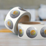 Circle Labels Unwind Top Bright Silver Metallic cut to size roll labels High Quality Stock various size shapes | Printmagic