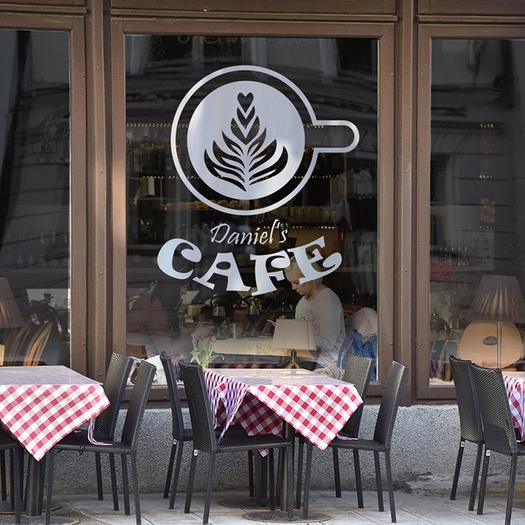 Clear-Window-Decal-Cafe-Restaurant.jpg Clear Window Decals | Clear Window Decal Cafe Restaurant | Printed on Front Only With White Mask with Clear Static Cling - 8 mil | Print Magic