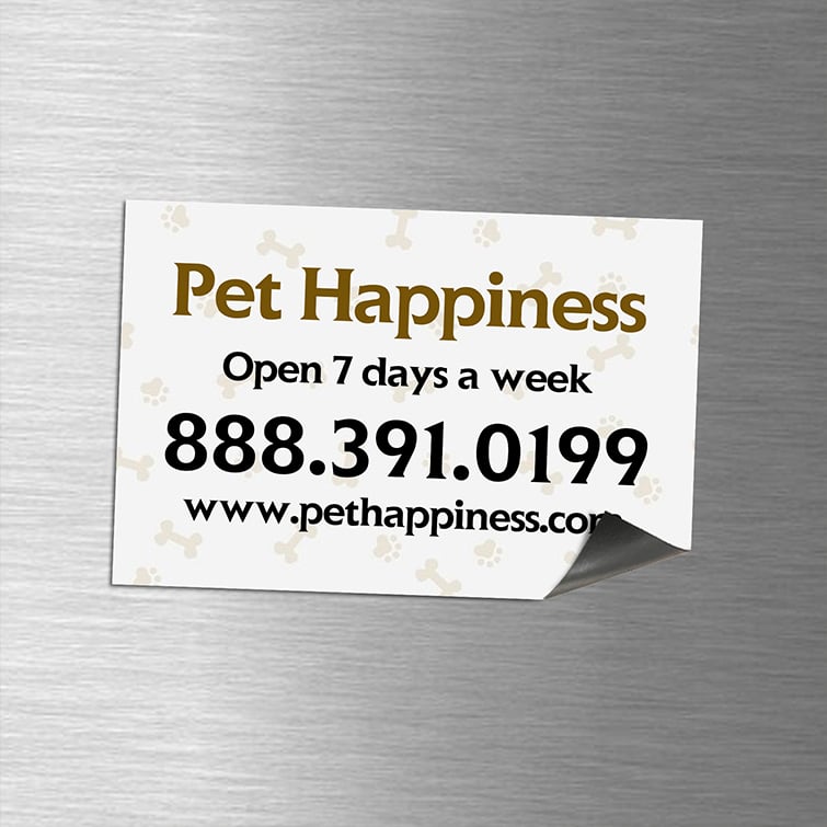 Custom Magnet Horizontal Rectangle Pet shop Fridge Magnets high visibility 17pt magnetic stock UV Coating Refrigerators and file cabinets | PrintMagic