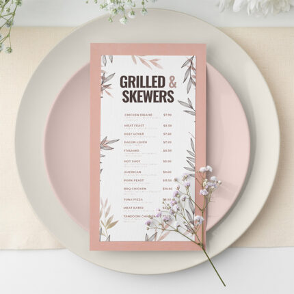 Dine In Menus Premium Stock Restaurant cafe meal delivery fast food custom take out economical branding promotion | PrintMagic