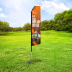 Econo Feather Flag Marketing displays printed on durable Polyester fabric. advertising by retail outlets, shops, restaurants, real estate agencies, and various businesse | Printmagic