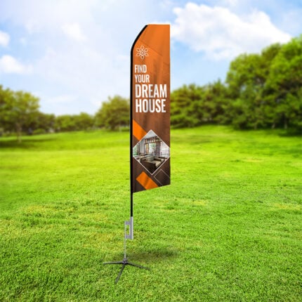 Econo Feather Flag Marketing displays printed on durable Polyester fabric. advertising by retail outlets, shops, restaurants, real estate agencies, and various businesse | Printmagic