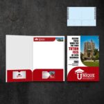 Mini Presentation Folders | Education Half Moon Horizontal Business Card Slits Centered On The Both Pockets and Print Mini Presentation Folders with reinforced Pockets on both sides | Print Magic
