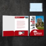 Mini Presentation Folders | Education Half Moon Horizontal Business Card Slits Centered On The Right Pocket and Small size Folders that create a big impact | Print Magic