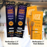 Vertical Event Ticket Printing with Bottom Perforation New Year Social Local Celebration Music Entertainment | PrintMagic