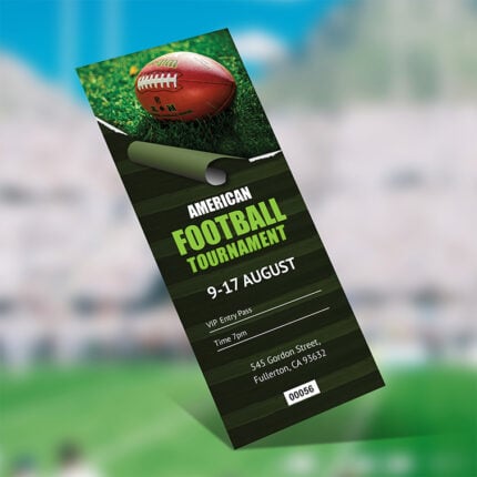Event Ticket Vertical Without Perforation Sport Fitness College Matches Game Night March Madness | PrintMagic