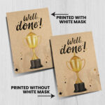 Flat Brown Kraft Greeting Cards Horizontal with without white Mask Birthday Wedding Anniversay Employee Appreciation Wishes Holiday Invitation Get Well Soon Baby Shower Easter Card Premium Stock