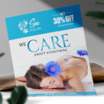 Blue Foil Flyers Vertical Rectangle Restaurant Coupon Spa Educational Events Branding Promotions Quick and Easy High Quality Premium Stock Affordable Printing | PrintMagic