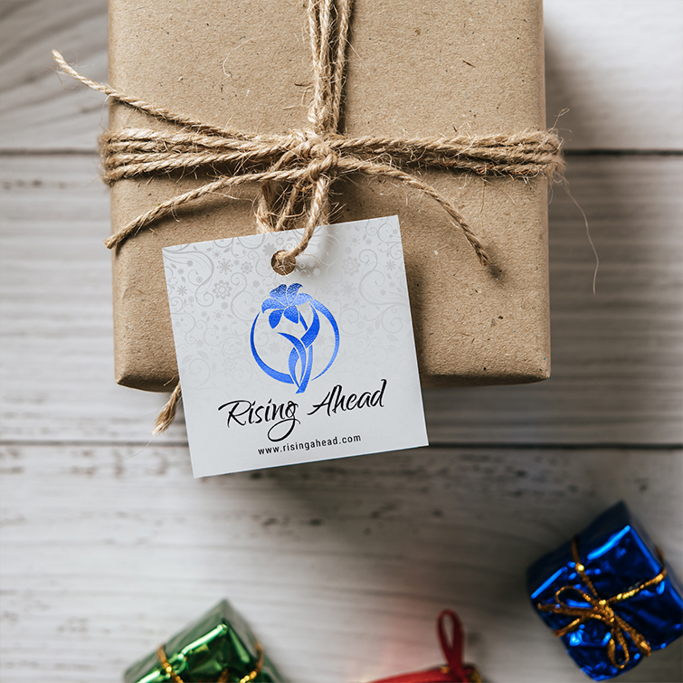 Blue Foil Hang Tags | Custom Blue Foil Hang Tags with silk lamination and Spot UV coating | Custom Blue Foil Rectangle Hang Tags | Blue Colored Premium Hang Tags| Hang Tag Printing | PrintMagic