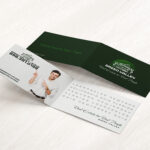 Folded Business Cards Horizontal Rectangle Real Estate Auto Retail Marketing Branding Promotion Identity Visiting Mini Slim Folded QR Code Premium Stock