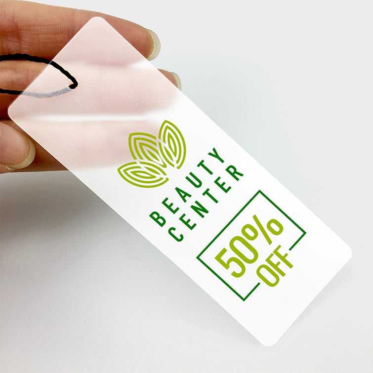 Frosted-Plastic-Hang-Tags.jpg Frosted Plastic Hang Tags Printing All Rounded Corners durable Beauty products | Printmagic