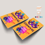 Orange Core Color Vertcal Rectangle Thick Cardstock Quality Entertainment Postcards
