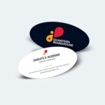 Oval Business Cards | Oval businees Cards printing | Apartment leasing agent | Premium Gloss and Matte Coating and print side Front & Back | Print Magic
