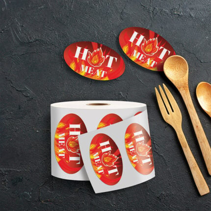 Oval Labels Unwind Bottom Texture Eggshell Felt cut to size roll labels High Quality Stock various size shapes | Printmagic