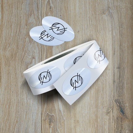 Oval Labels Unwind Left Semi Gloss cut to size roll labels High Quality Stock various size shapes | Printmagic