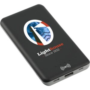 PR10959 1 Black BK DECORATED Axial 4000 mAh Wireless Power Bank