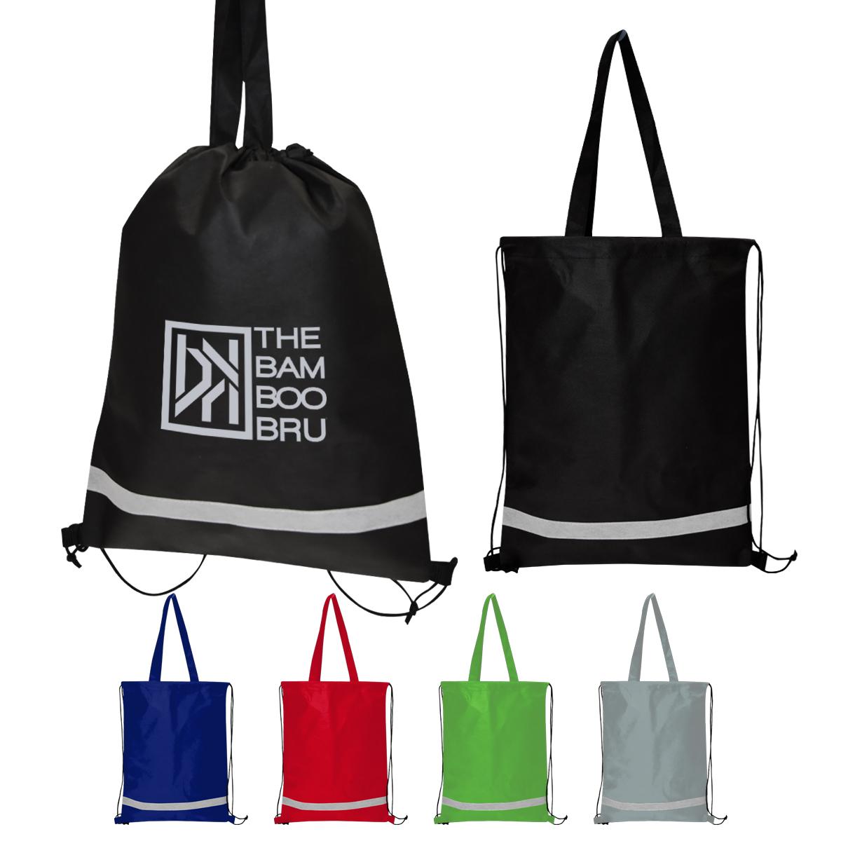 PR10987-Double-Feature-Non-Woven-Drawstring-Tote-Bag.jpg PR10987 Double Feature Non Woven Drawstring Tote Bag